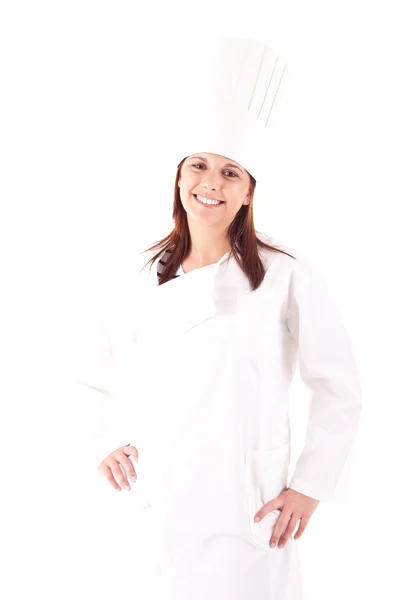 흰색 배경 위에 밥 솥 전문 요리사 — 스톡 사진