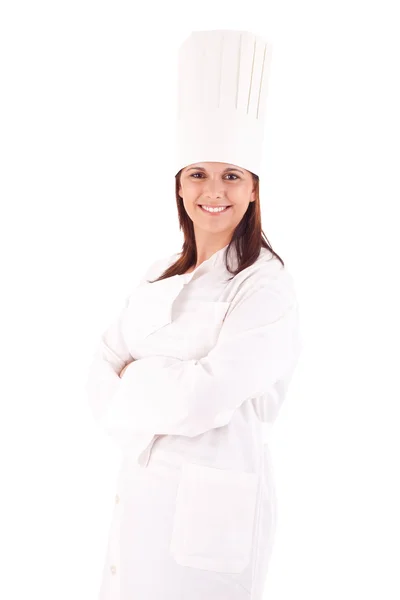 Profesionální kuchyňský kuchař nad bílým pozadím — Stock fotografie