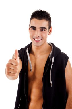 başparmak yapıyor güzel fitness eğitmeni