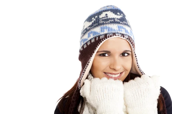 Mujer hermosa vistiendo ropa de invierno — Foto de Stock