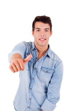 güzel bir adam yapıyor poz thumbs-up