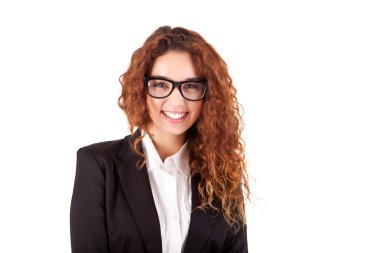 gülümseyen kadın ok işareti yapıyor