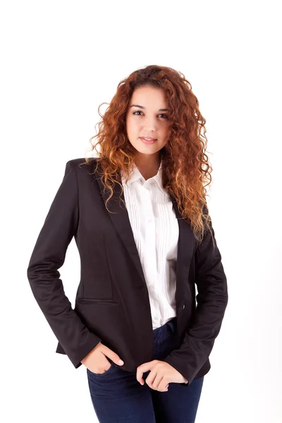 Young beautiful casual business woman posing — Stock Photo, Image