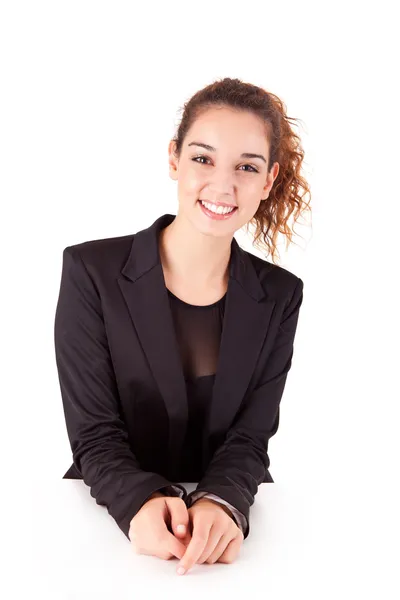 Mujer sonriente haciendo el signo OK —  Fotos de Stock