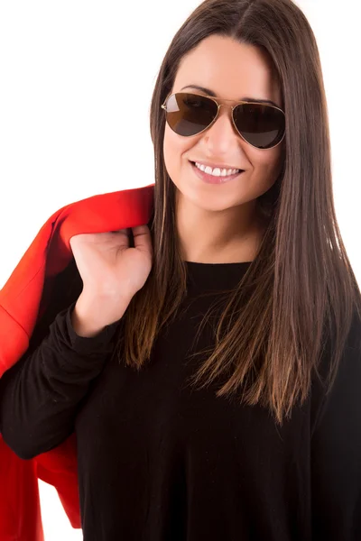 Mooie mode vrouw met zonnebril — Stockfoto