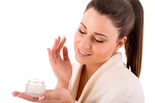 Beautiful woman cleaning her skin - Beauty Care — Stock Photo, Image