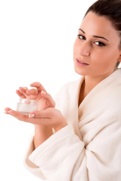 Beautiful woman cleaning her skin - Beauty Care — Stock Photo, Image