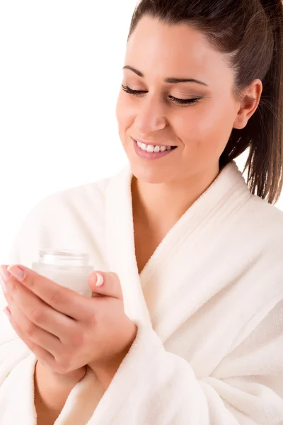 Beautiful woman cleaning her skin - Beauty Care — Stock Photo, Image