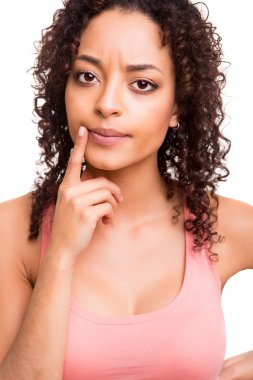 güzel bir Afrikalı kadın düşünme