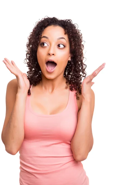 Surprised young african woman — Stock Photo, Image