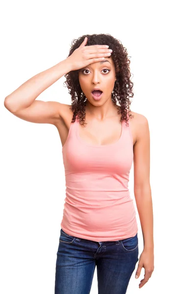 Surprised young african woman — Stock Photo, Image