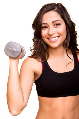 güzel fitness kadın ağırlık kaldırma egzersizleri