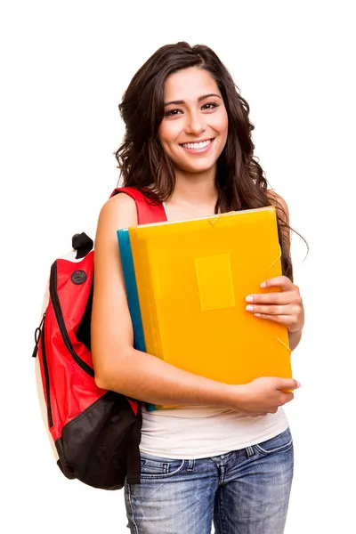 Junge glückliche Studentin — Stockfoto