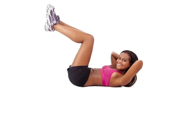 Mladá Afričanka ve skvělé kondici - fitness koncept — Stock fotografie