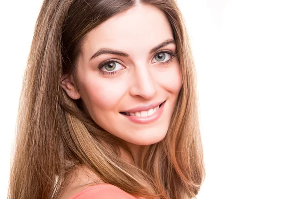 Portrait of a smiling young woman — Stock Photo, Image