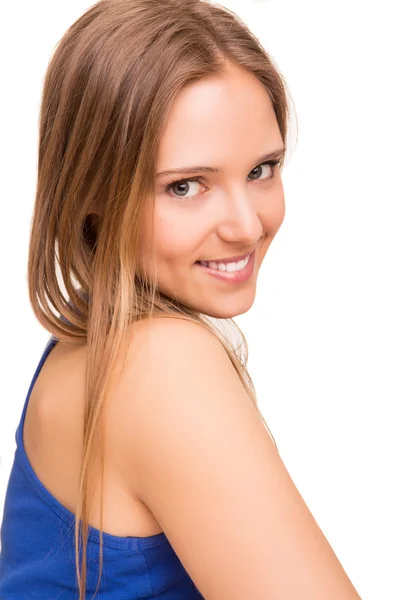 Portrait of a smiling young woman — Stock Photo, Image