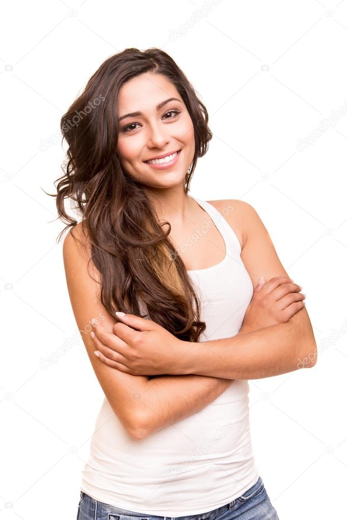 Young smiling woman posing