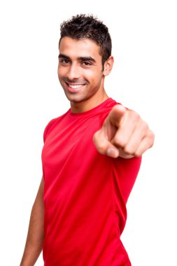 Man pointing front clipart