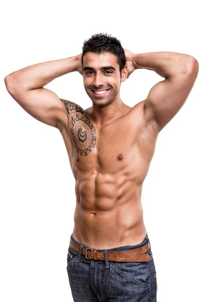 Man showing his great shape — Stock Photo, Image