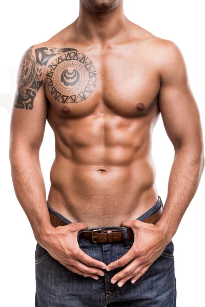 Close-up of the abdominal muscles — Stock Photo, Image