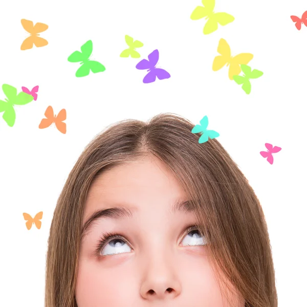 Dreaming beautiful little girl — Stock Photo, Image