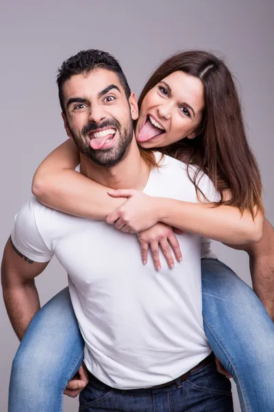 Portrait of a funny couple — Stock Photo, Image