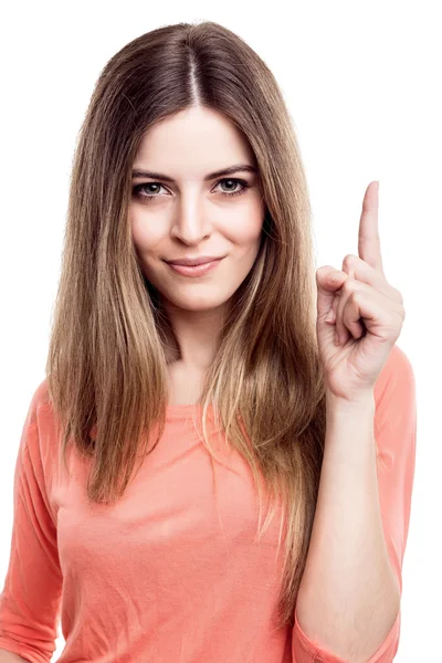 Mujer señalando — Foto de Stock