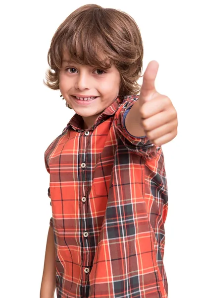 Boy doing thumbs up — Stock Photo, Image
