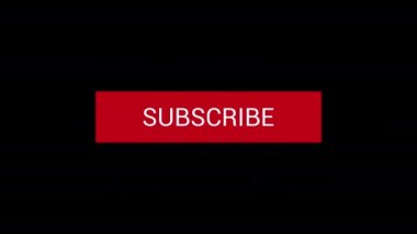 Burada bir Youtube abonelik düğmesinin el imleci ile tıklanmış bir video animasyonu var. 4K içinde şeffaf arkaplan.