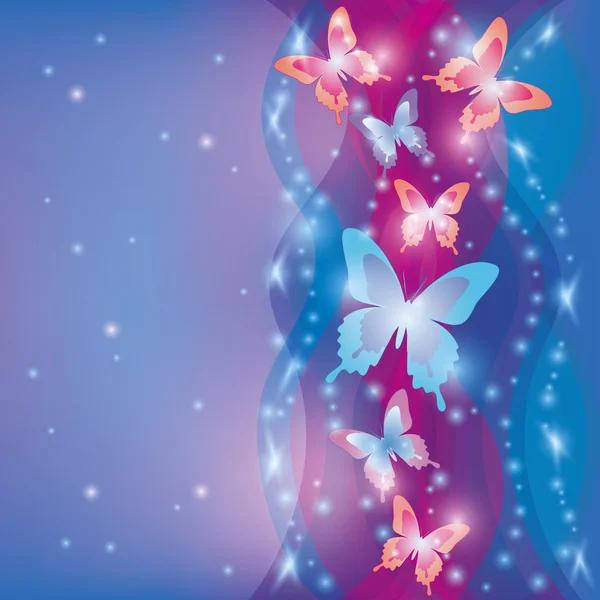 Colorful background with butterflies — Stock Vector