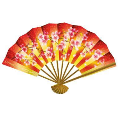 beyaz üzerine Japon fan