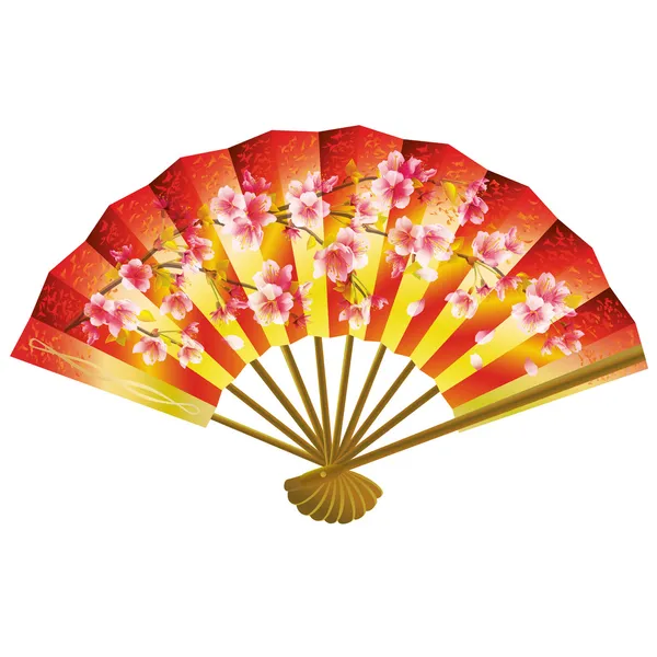 Japanese fan over white — Stock Vector