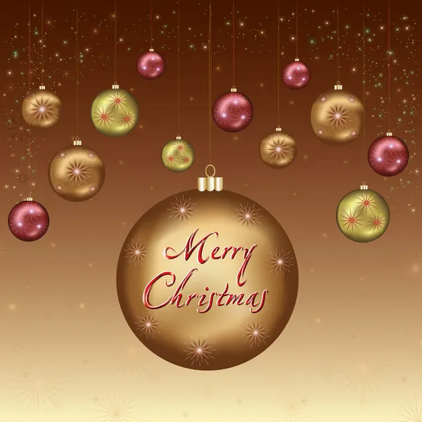 New year and Christmas card with christmas balls — Stock Vector