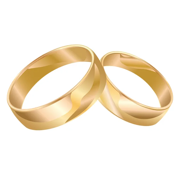 Anéis de casamento isolados sobre branco —  Vetores de Stock