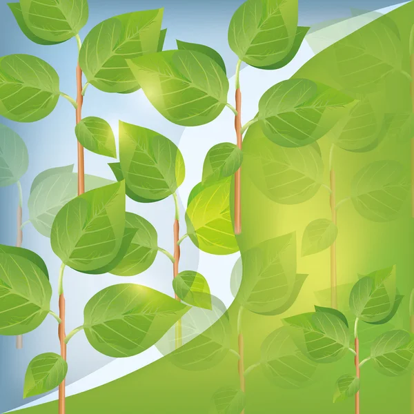 Fondo ecológico abstracto con planta — Vector de stock