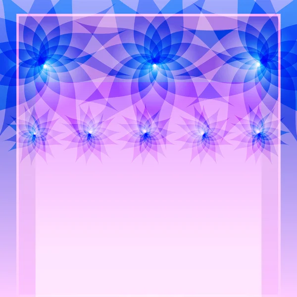 Fondo azul abstracto con flores — Vector de stock