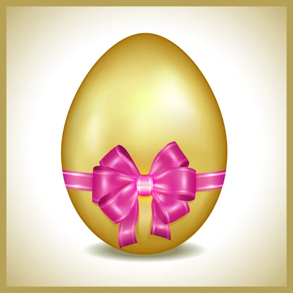 Huevo de Pascua dorado aislado — Vector de stock