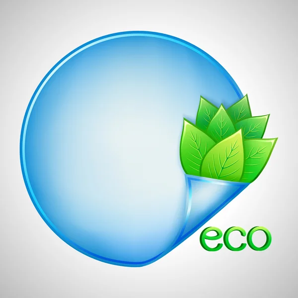 Eco zöld levelek, és a papír háttér — Stock Vector