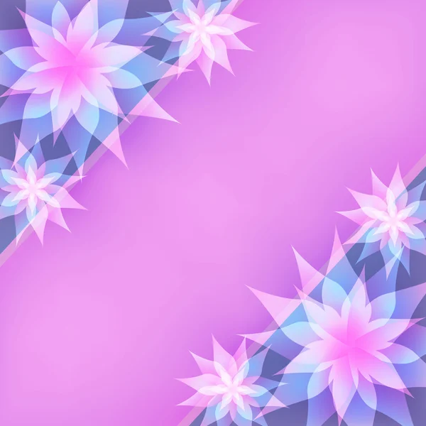 Floral abstracte paarse achtergrond, uitnodiging of wenskaart — Stockvector