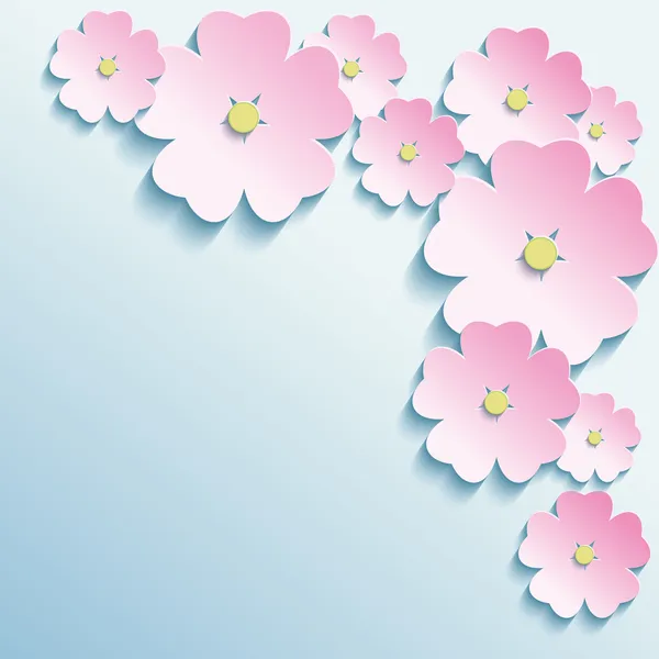 Fond abstrait avec des fleurs 3d — Image vectorielle