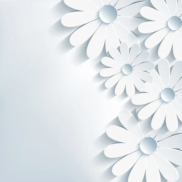 Elegante fundo abstrato criativo, camomila flor 3d —  Vetores de Stock