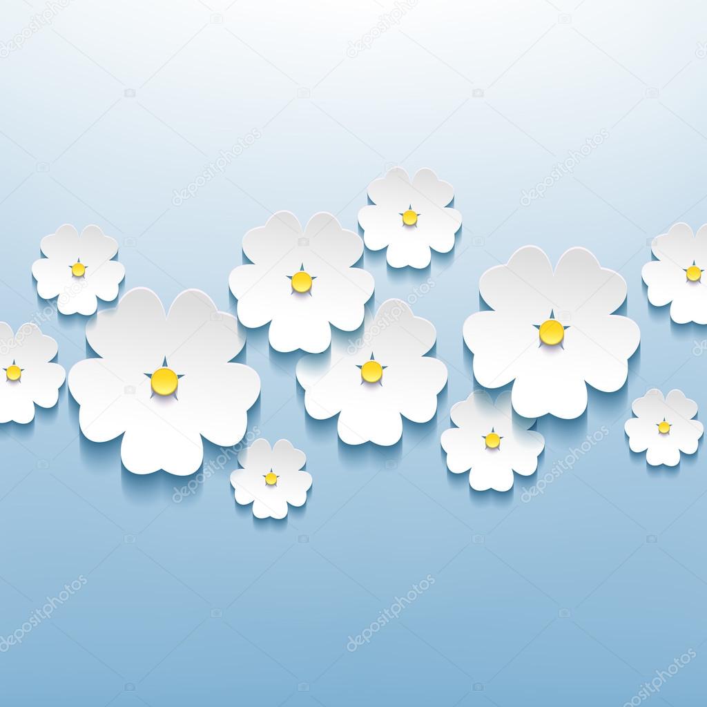 Floral beautiful abstract background with 3d flower sakura