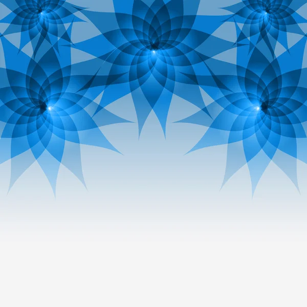 Fondo azul abstracto floral con flores — Vector de stock