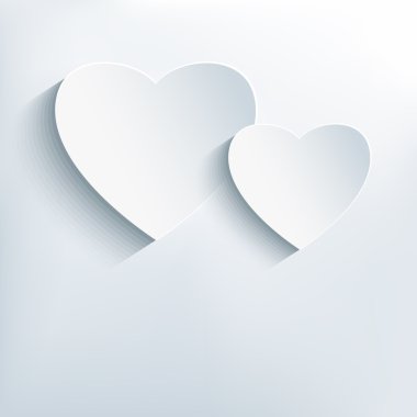 iki 3B kalp ile şık yaratıcı arka plan