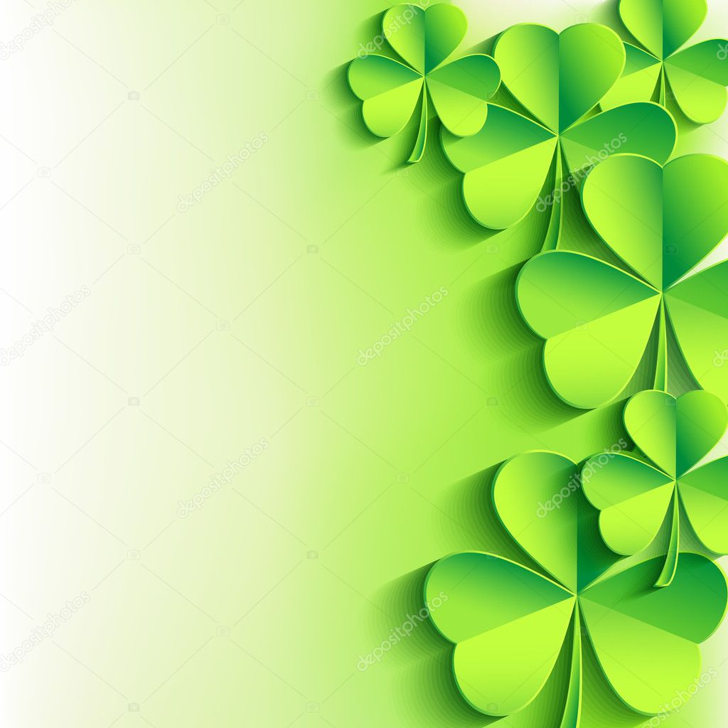 St. Patrick's day background with green leaf clover