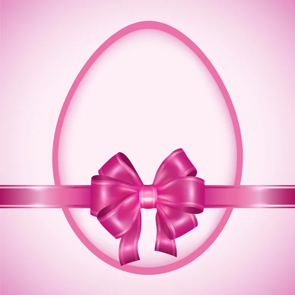 Velikonoční vajíčko s růžovou mašlí — Stockový vektor