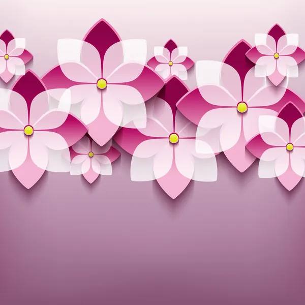 Floral trendy background with 3d flower sakura — Stock Vector
