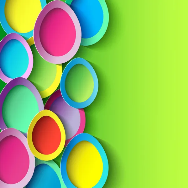 Великодній фон з барвистим 3d пасхальним яйцем — стоковий вектор