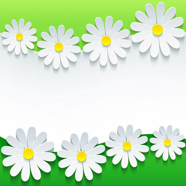 Stilvoller floraler Hintergrund, 3D-Blume Kamille — Stockvektor