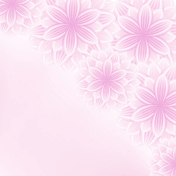 Hermoso encaje floral rosa fondo con flores — Vector de stock